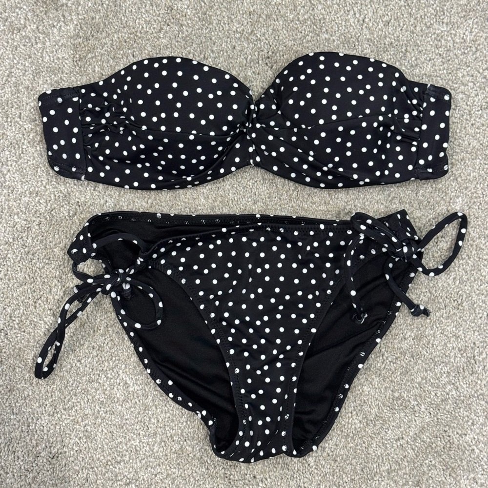 Victoria's Secret Black/White Strapless Bikini
